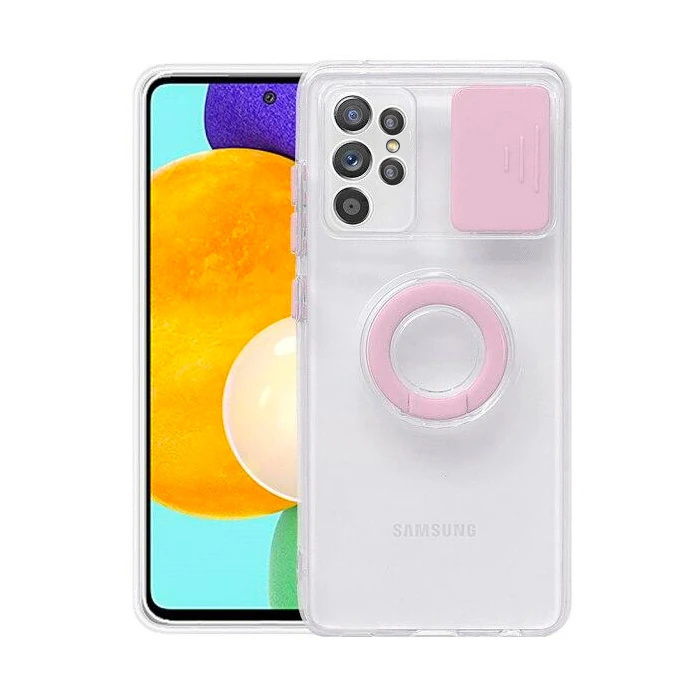 Ally SM Galaxy S21 Ultra S30 Ultra Kılıf Sürgülü Kamera Lens Korumalı Yüzük Standlı Silikon Kılıf - Beyaz