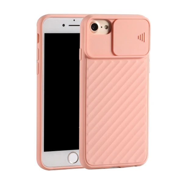 iPhone SE3-SE2 İPhone 8-7 Kılıf Kamera Kapatan koruyucu Sürgülü Kılıf - Kırmızı