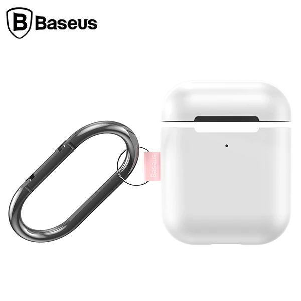 Baseus Woven Label Hook AirPods 1/2 Koruma kılıf+Anahtarlık - Beyaz