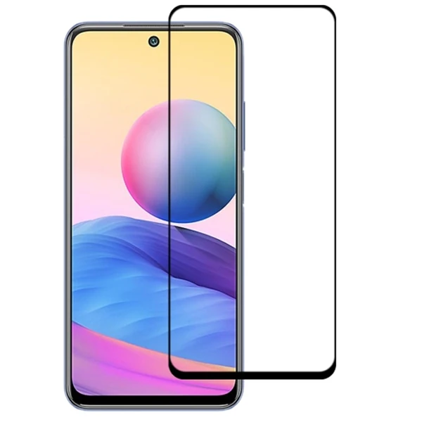 Xiaomi Redmi Note 10 Full Glue Full Kaplama Tempered Cam Ekran Koruyucu - Siyah