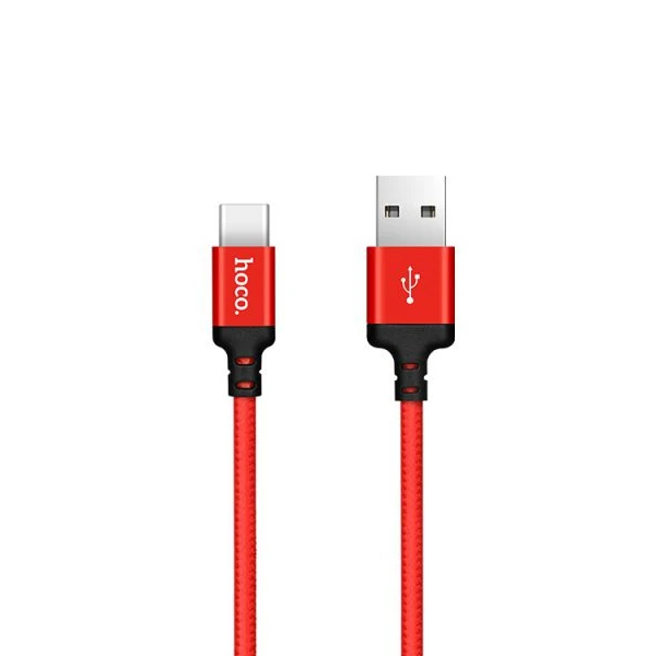 Hoco X14 Usb to Type-C Data ve Hızlı Şarj Kablosu - Kırmızı