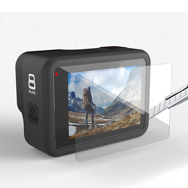 GOR Gopro Hero 8 2in1 Darbe Emici Ekran Koruyucu 2 SET - Şeffaf 2