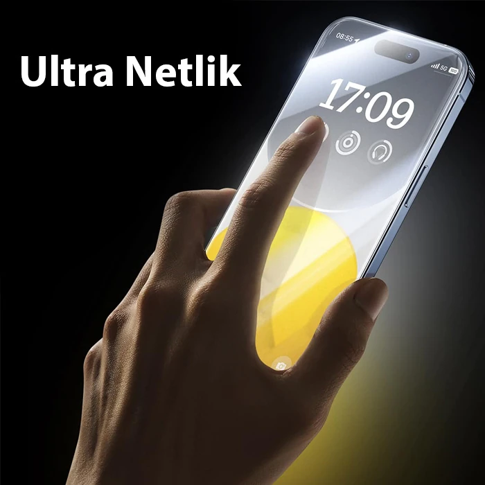 Baseus Crystalline iPhone 14 Plus/13 Pro Max için Parlama Önleyici Tempered Cam Ekran Koruyucu - Şeffaf 2