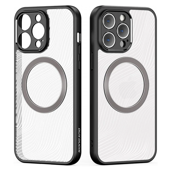 Dux Ducis iPhone 13 Pro Aimo Series MagSafe Premium Buzlu Sert PC-TPU Kılıf - Siyah