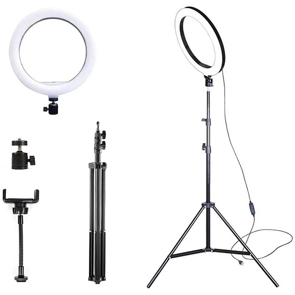 Ally 10 İnch Halka Led Tripod(1.30M)Youtuber Video Selfie Stüdyo Makyaj Işığı - Siyah