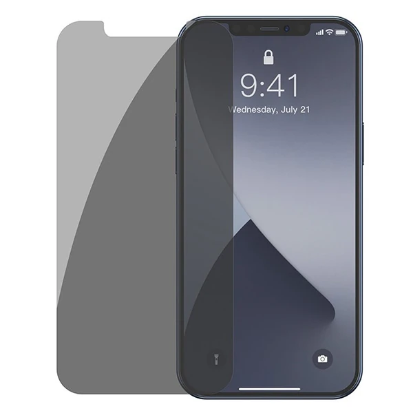 Baseus İPhone 12 mini 03mm Anti Spy Tempered Cam Ekran Koruyucu 2 Adet Set - Şeffaf 2