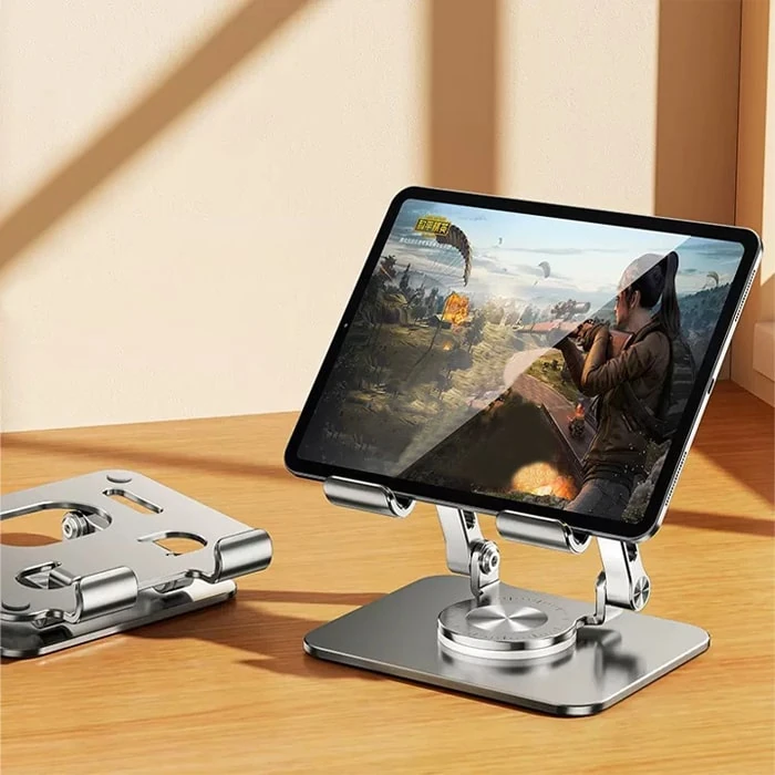 Ally H07 Katalanabilir Alüminyum Tablet ve Telefon Tutucu Standı - Gümüş
