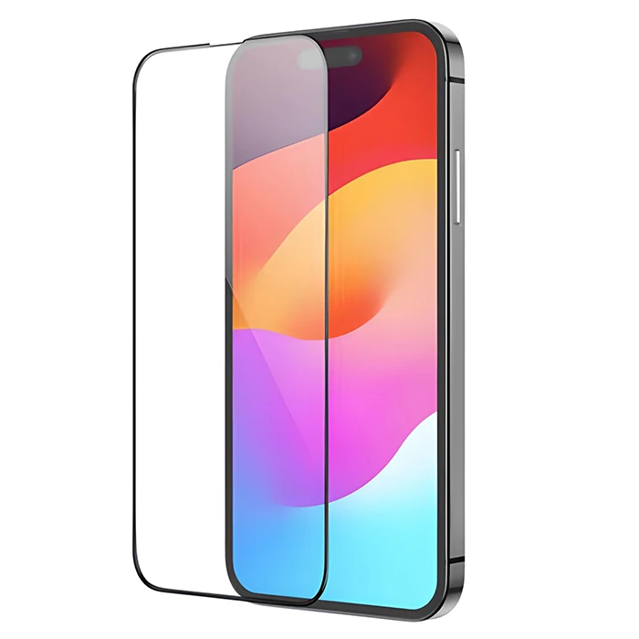 Hoco iPhone 15 Pro Max 5D Full Tempered Kırılmaz Cam Ekran Koruyucu 25 adet Set - Şeffaf 2