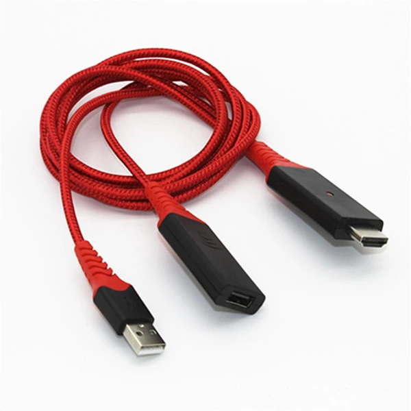 1080p Hdmi 2 İn1 Cast Telefondan Tv Wireless Dönüştürücü Adaptör - Siyah-Kırmızı