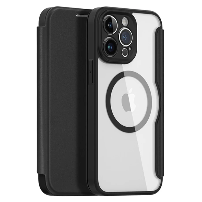 Dux Ducis iPhone 14 Pro 6.1 Kılıf Skin X Pro Series MagSafe Kapaklı Kılıf Folio Case - Siyah