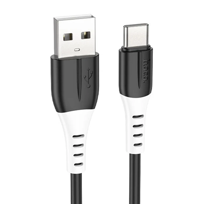 Hoco X82 Type-C to USB 3A Hızlı Silikon Data ve Şarj Kablosu - Siyah