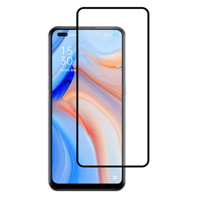 Oppo Reno 4 Full Glue Tempered Cam Ekran Koruyucu Full Kaplama