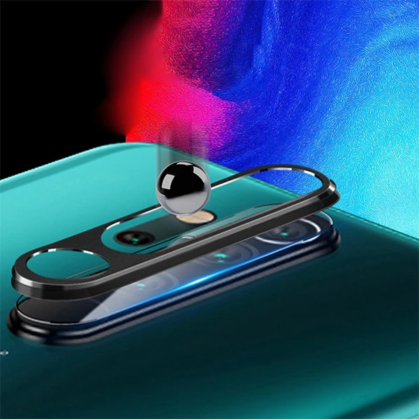 Xiaomi Redmi Note 8 Pro Kamera Koruma Cam+ Metal Lens Seti - Siyah