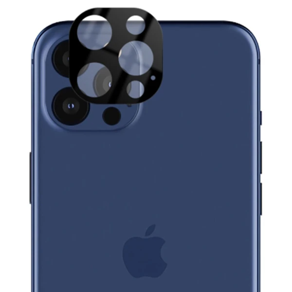 İPhone 12 Pro Max 6.7 3D full Kaplama Tempered Cam Kamera Koruyucu - Siyah