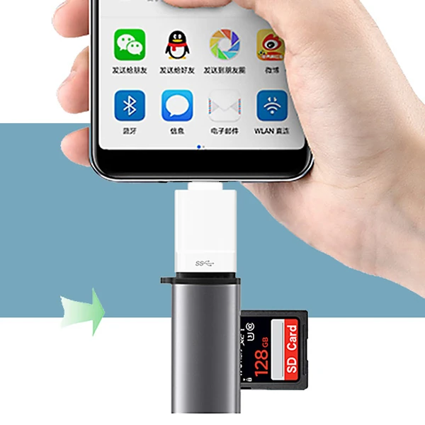 İPhone NK-03 Usb to Otg SD Kart Okuyucu İPhone 14-13-12 11 - Beyaz