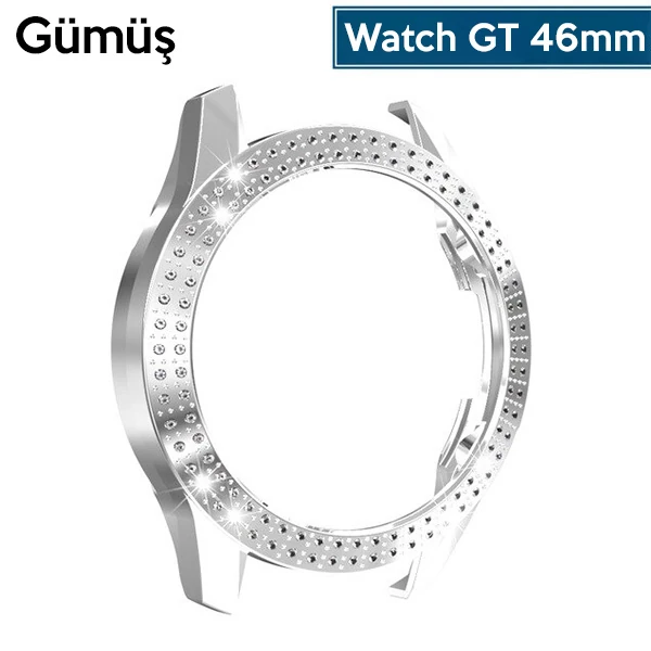Ally Huawei GT2 46mm Diamond Taş İşlemeli Bumper Kılıf - Gold
