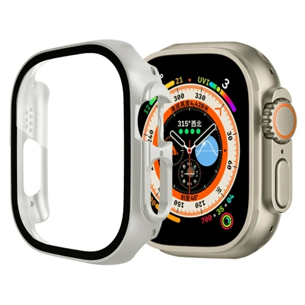 Ally Apple Watch Ultra 49mm için Hard PC Full Koruma Sert Armor Zırh Kılıf - Açık Mavi