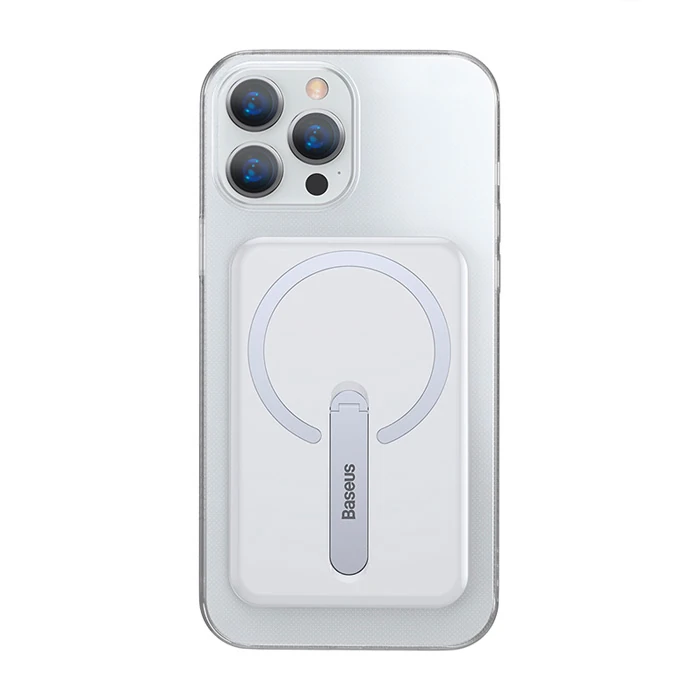 Baseus iPhone 13 Pro Max 6.7 Manyetik Magsafe Standlı Silikon Kılıf - Şeffaf 2