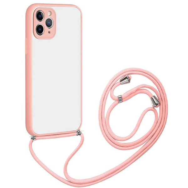 Ally iPhone 11 Pro Max 6.7 Askılı Koruyucu Silikon Kılıf - Kırmızı