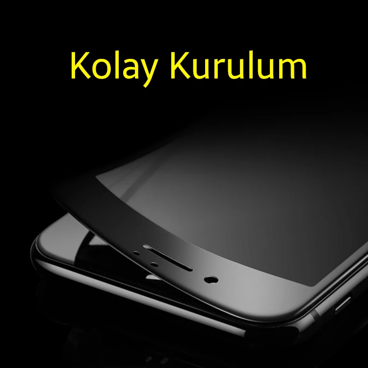 Kuulaa İPhone 6S-6 Plus 3d Full Privacy Gizlilik Kırılmaz Cam Ekran Koruyucu - Siyah