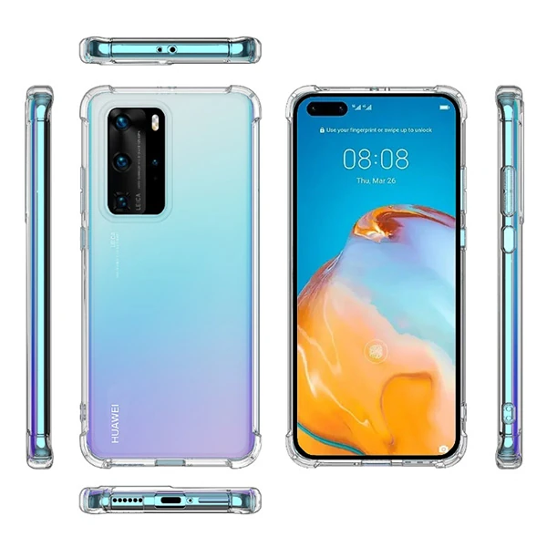 Huawei P40 Anti-Drop Darbe Emici Silikon Kılıf - Şeffaf 2