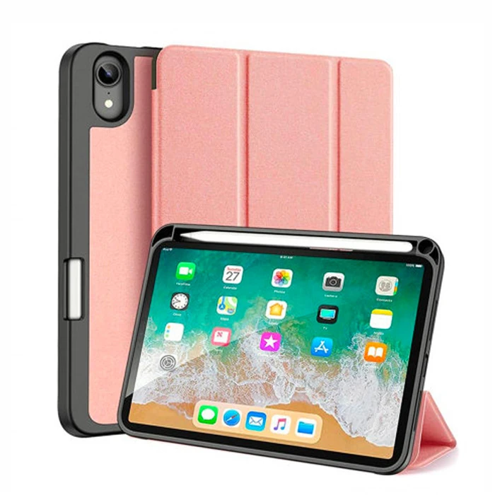 Dux Ducis iPad Mini 6 (2021) Kılıf Kalem Bölmeli Standlı Domo Series - Pembe