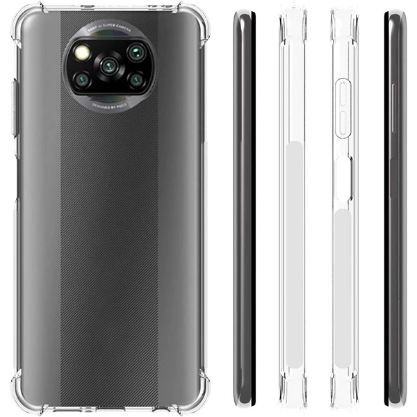 Ally Poco X3 Anti-Drop Silikon Kılıf Shockproof Kılıf - Şeffaf 2
