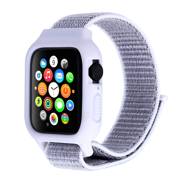 Ally Apple Watch 6-SE-5-4 44mm / 3-2-1 42mm Kayış Kordon Kılıf Silikon - Beyaz