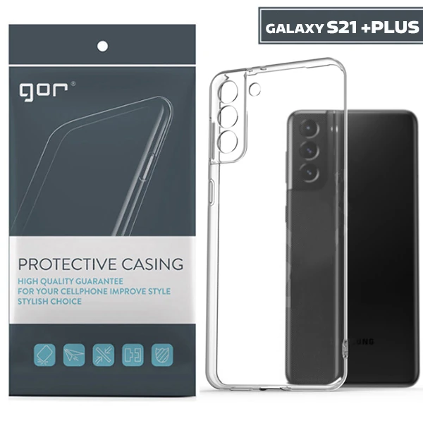 GOR Samsung Galaxy S21+ Plus Kılıf Kamera Korumalı Şeffaf Silikon Kılıf - Şeffaf 2
