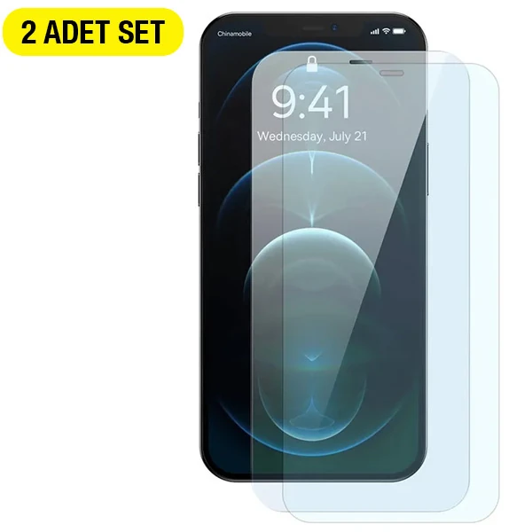 Baseus Crystal 0.3mm iPhone 12 Pro Max Tempered Ekran Koruyucu 2 Adet Set - Şeffaf 2