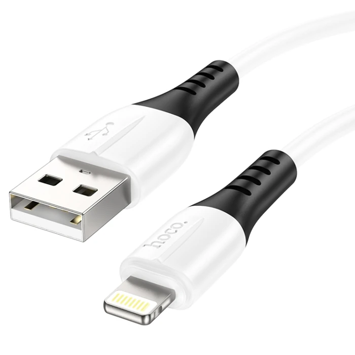Hoco X82 iPhone Lightning to USB 2.4A Silikon Data ve Şarj Kablosu - Siyah