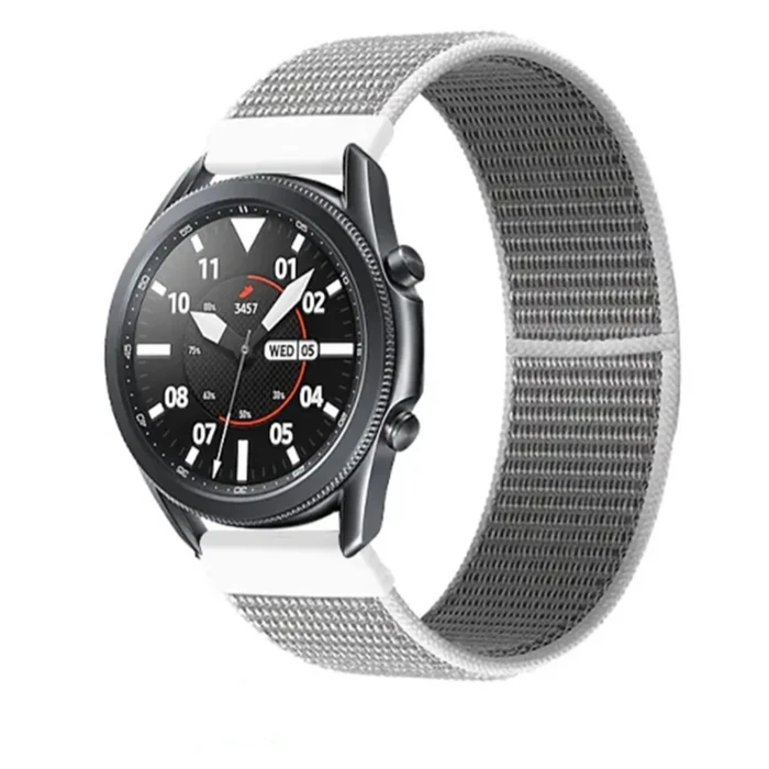 Ally 20MM Huawei Watch Galaxy Watch Classic Kayış Kordon Nylon Loop - Gri