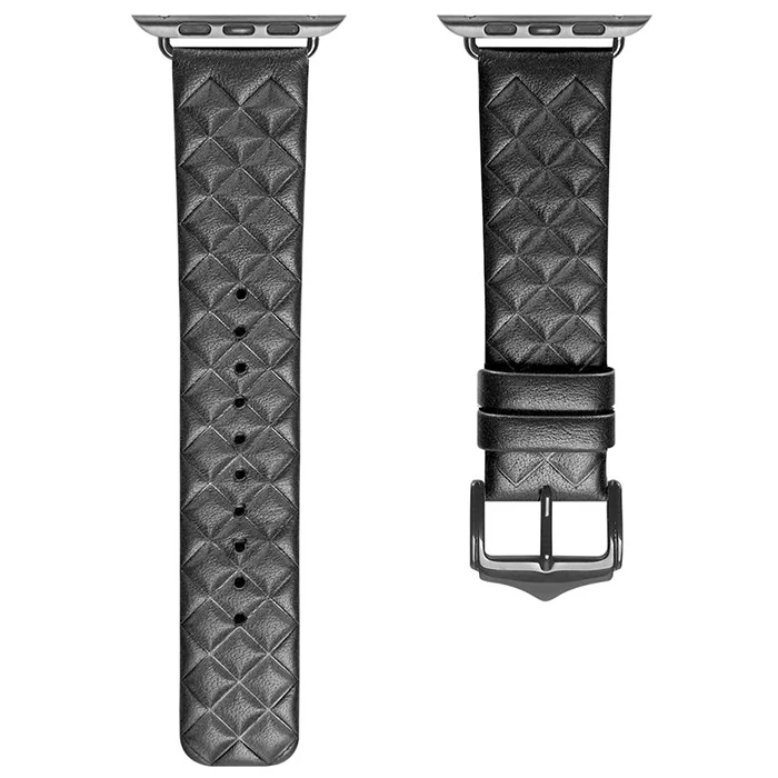 Dux Ducis Apple Watch 38/40/41MM için Enland Serisi Premium Deri Kayış Kordon - Siyah