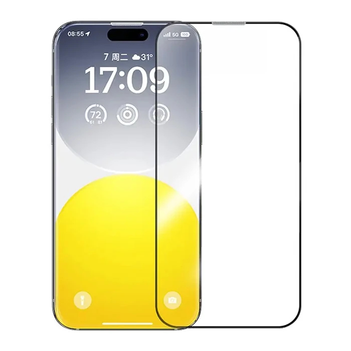Baseus Schott iPhone 15 Pro Max HD Tempered Full Koruma Cam Ekran Koruyucu - Şeffaf 2