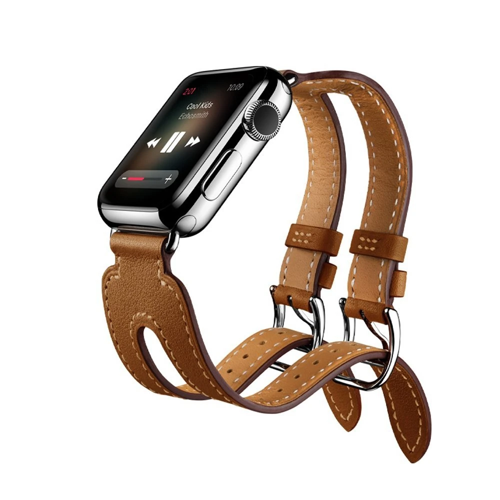 Ally Apple Watch 7-8 41mm 6-5-4 40mm Çift Kayış Kordon Kayış 3-2-1 38mm - Siyah