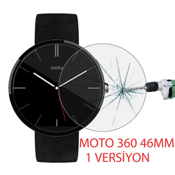 Motorola Moto 360 46mm 1versiyon Kırılmaz Cam Ekran Koruyucu - RZ