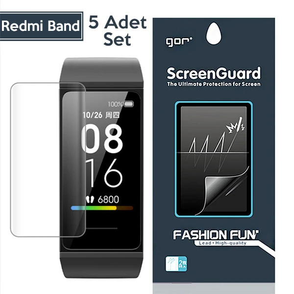 GOR Xiaomi Mi Band 5-4 Akıllı Bileklik Ekran Koruyucu 5 Adet SET - Şeffaf 2