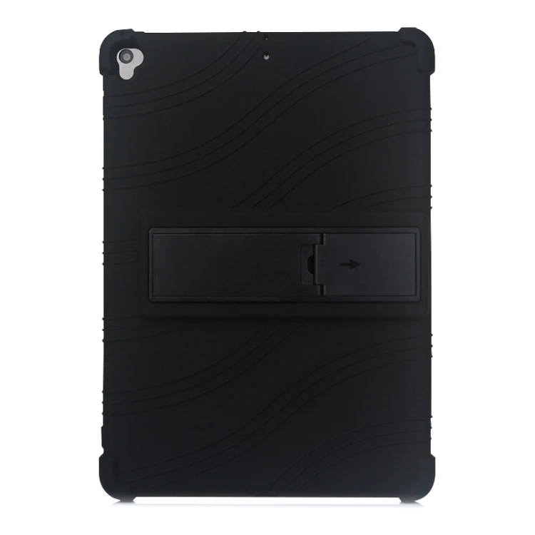 İPad 7 10.2 inch- İPad Air 3 10.5 inch Kılıf Standlı Darbe Emici Silikon Kılıf - Turuncu