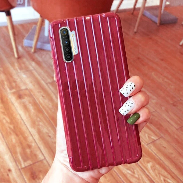 Ally Oppo Realme XT/X2 Trunk Lines ince Soft Silikon Kılıf - Kırmızı