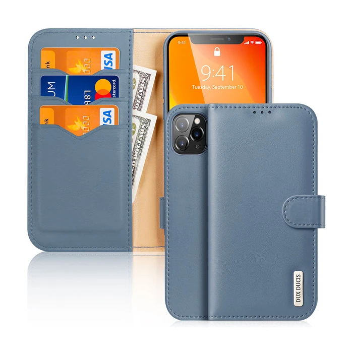 Dux Ducis iPhone 11 Pro Max Kılıf Mıknatıslı Cüzdanlı Deri Kılıf Hivo Series - Siyah