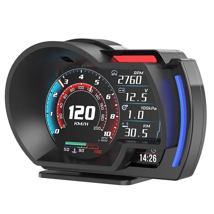 Ally A520 OBD2 + GPS Head Up Display HUD Dijital Hız Göstergesi RPM & Sıcaklık & Basınç Takip Hız Alarmı - Siyah
