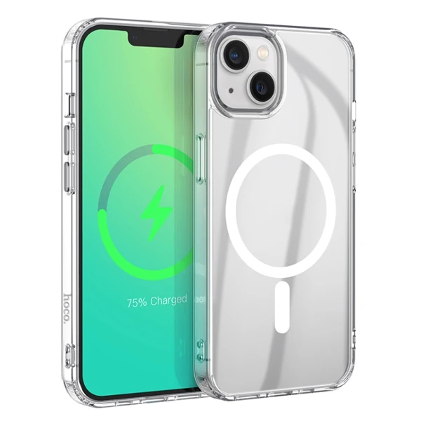 Hoco iPhone 14 Manyetik Magsafe Silikon Kılıf - Şeffaf 2
