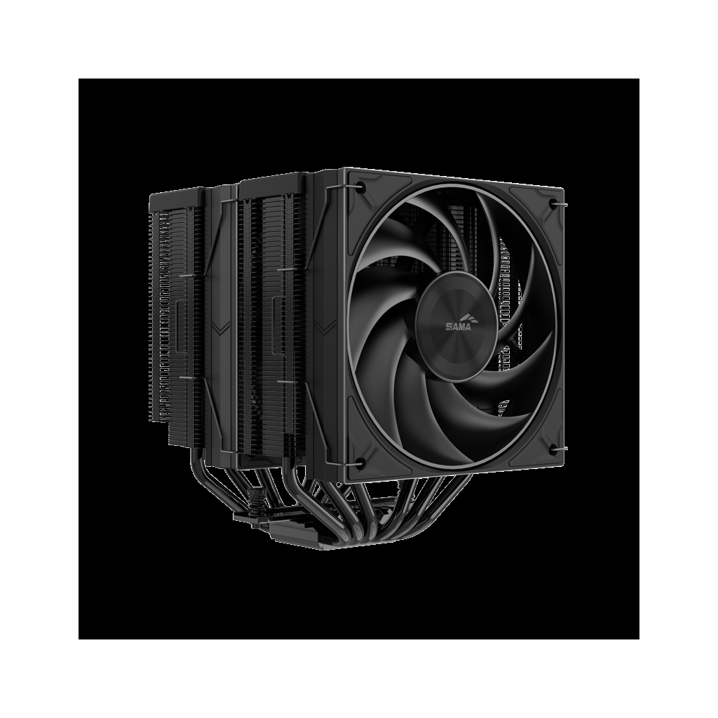 Sama A60B Black 2x120mm Mono Fan Kule Tipi Hava Soğutma 6 adet Gelişmiş Siyah Kaplamalı Bakır Isı Borusu CPU Fan (AMD ve Intel Tüm işlemciler ile u...