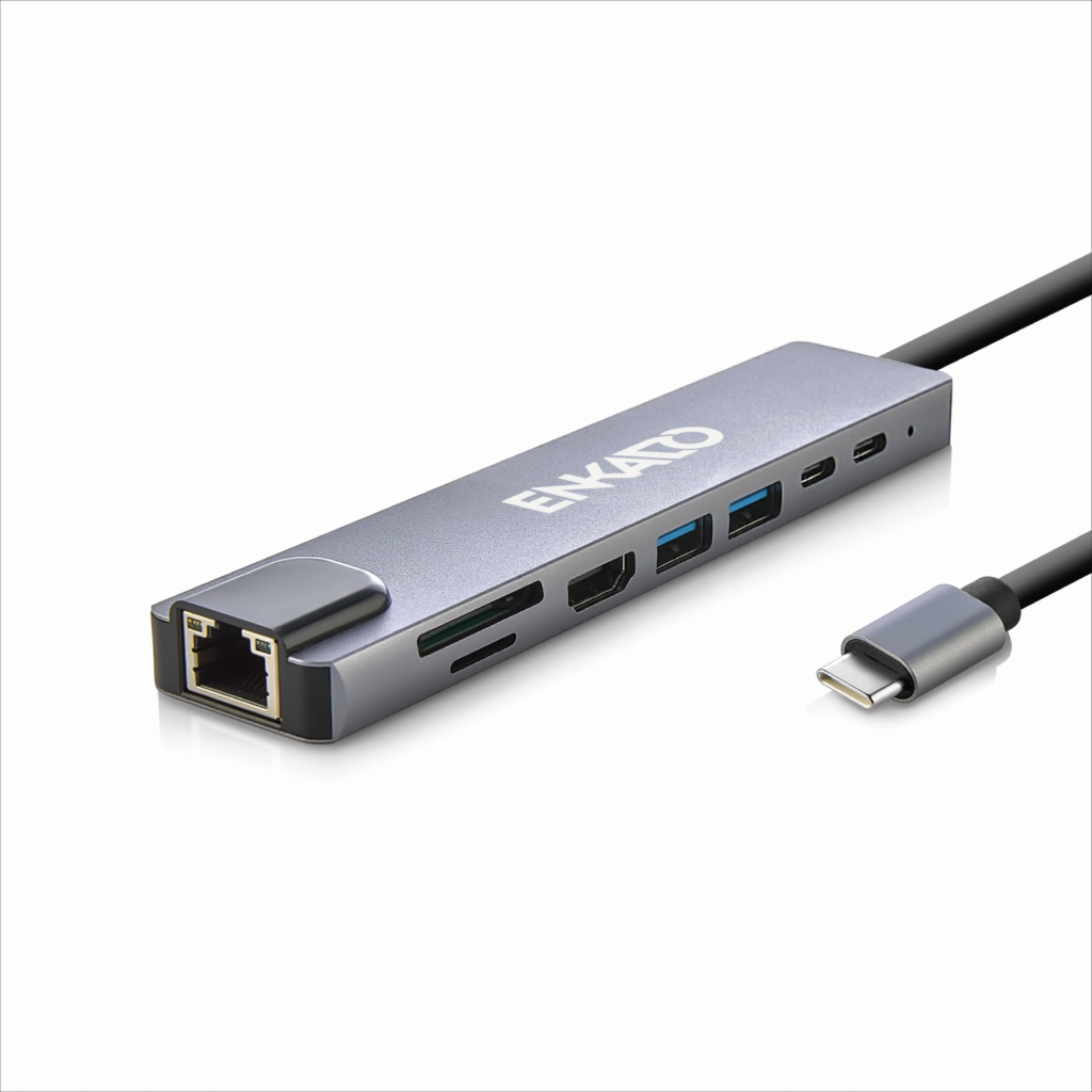 Enkado EKD-TP42 Type-C to To Hdmı 2PD 2 USB 2.0 Hdmı 4K + SD/TF Ethernet 100mbs Multi· Hub(1923)