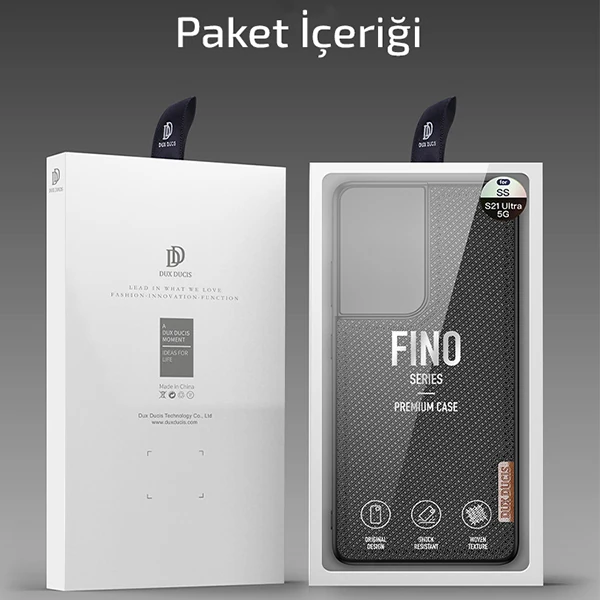 Dux Ducis Sm Galaxy S21 Ultra Kılıf Fino Series Premium Arka Koruma Kılıf - Siyah