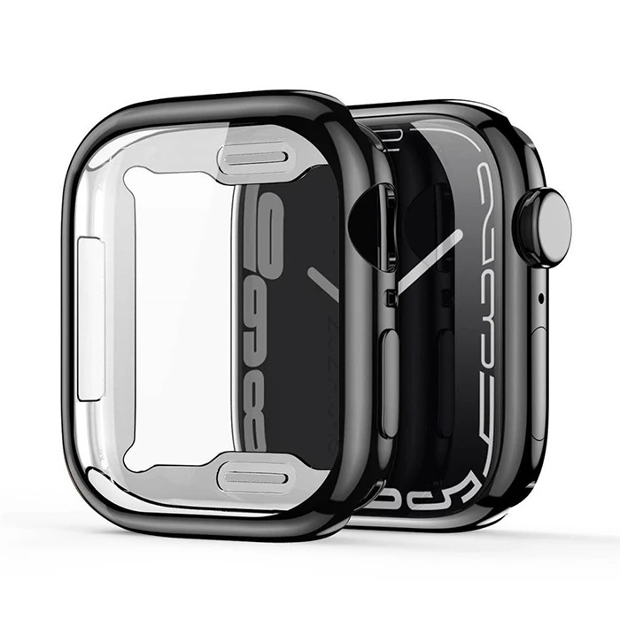 Dux Ducis Samo Series Apple Watch Ultra 49mm için Soft TPU Full Koruma Ultra İnce Silikon Kılıf - Siyah