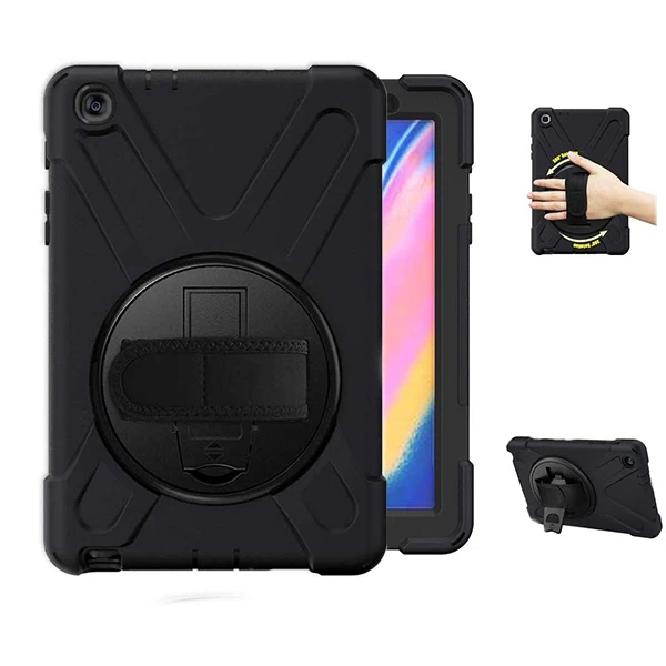 Ally Galaxy Tab P200-P205 3 Katmanlı Standlı Zırh Kılıf-Shockproof - Kırmızı
