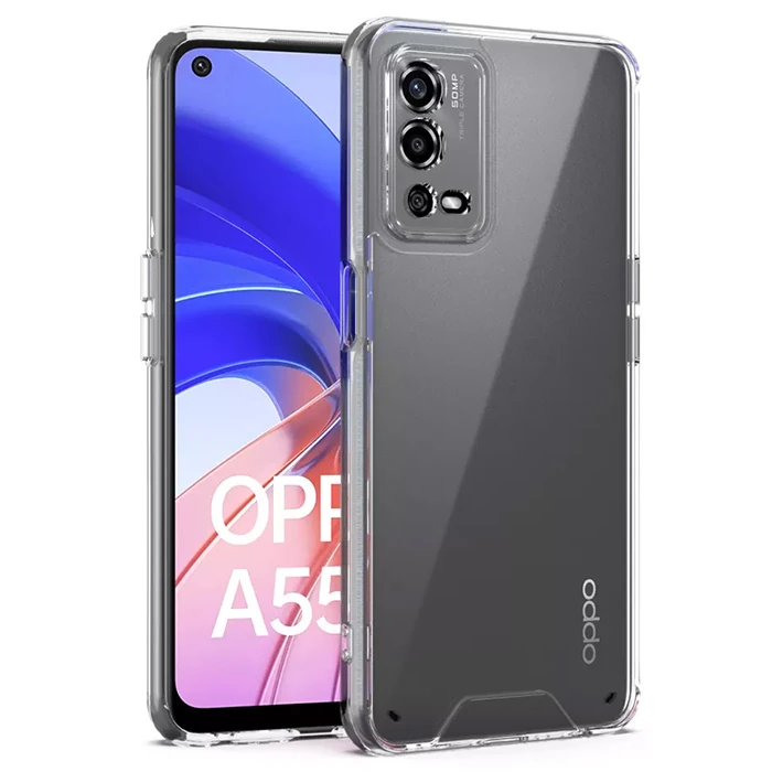 Ally Oppo A55 4G Kılıf Kamera Korumalı Ultra İnce Şeffaf Silikon Kılıf - Şeffaf 2