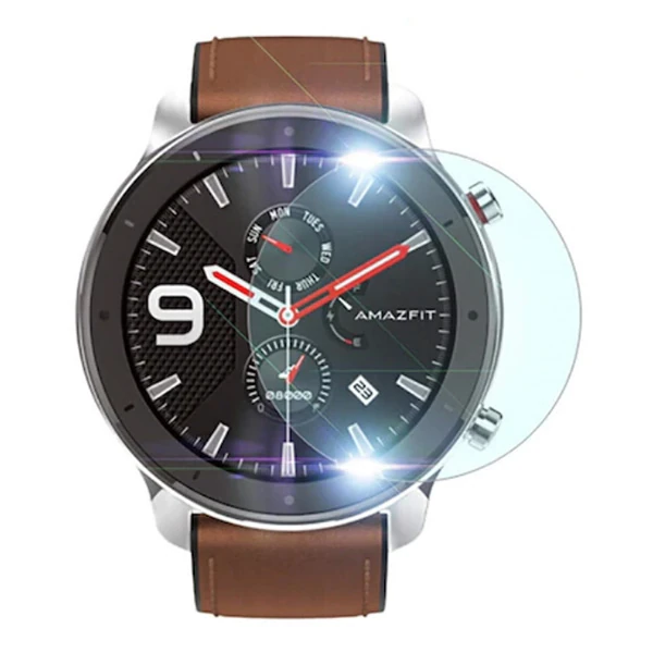 Amazfit GTR 47mm Tempered Cam Ekran Koruyucu - Şeffaf 2