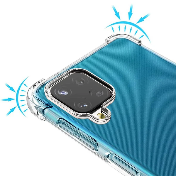 SM Galaxy A12 - M12 Anti-Drop Shockproof Darbe Emici Silikon Kılıf - Şeffaf 2